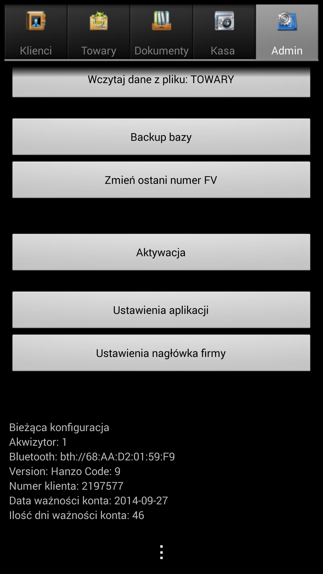 Android faktura - Drukarki